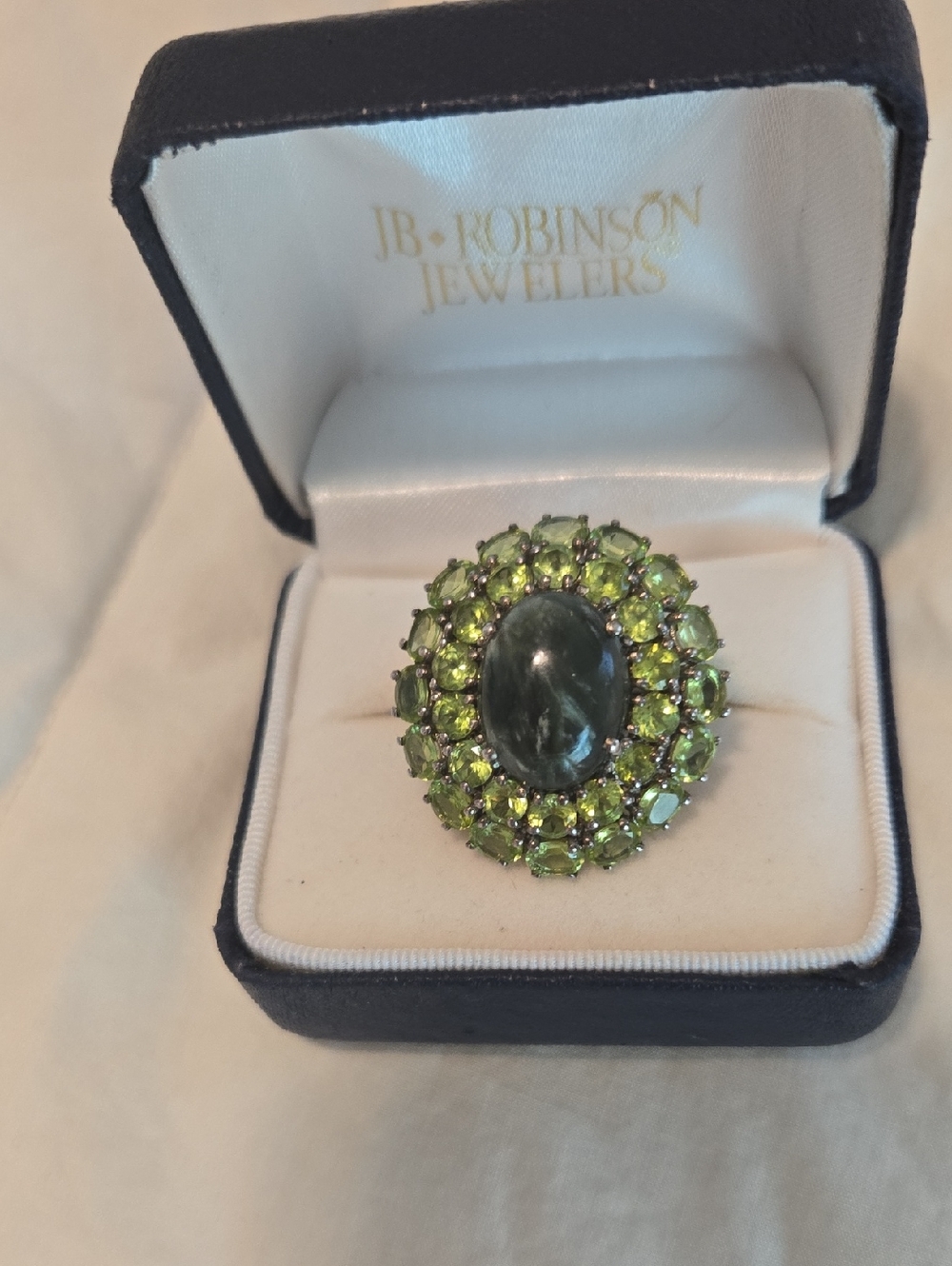 Green Halo Cocktail Ring